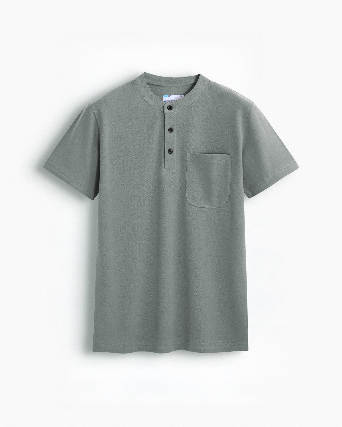 Pure Cotton Henley Pocket T Shirts (Grey)