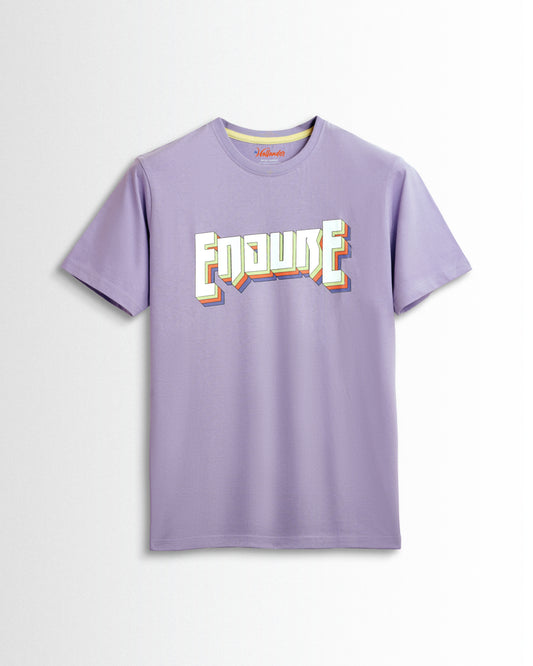 Round Neck Lavender Typo Print