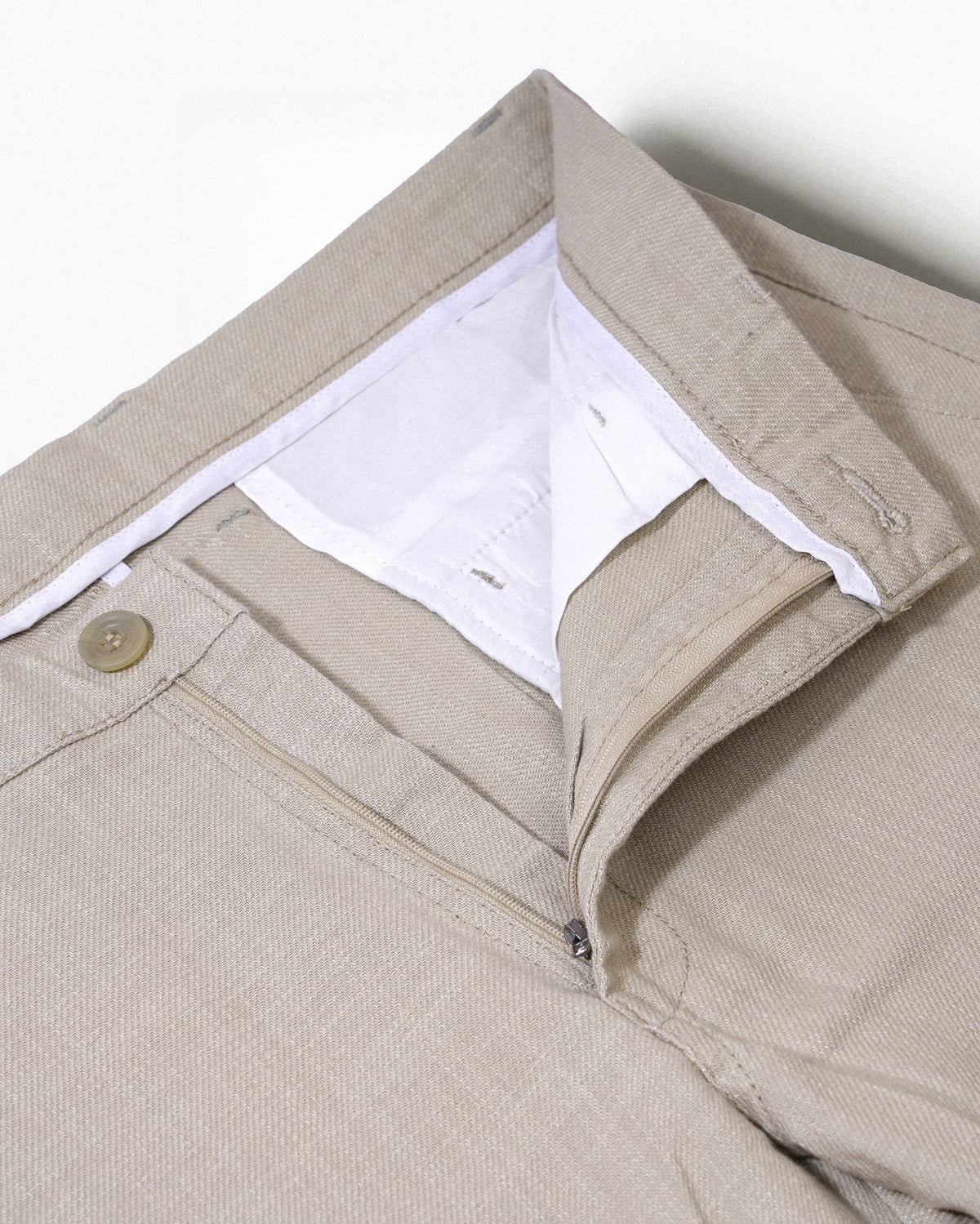 Cotton Casual Pants Khaki Beige Linen