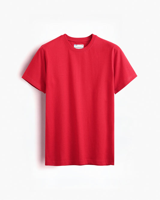 Basic Regular Fit T Shirts Unisex Red