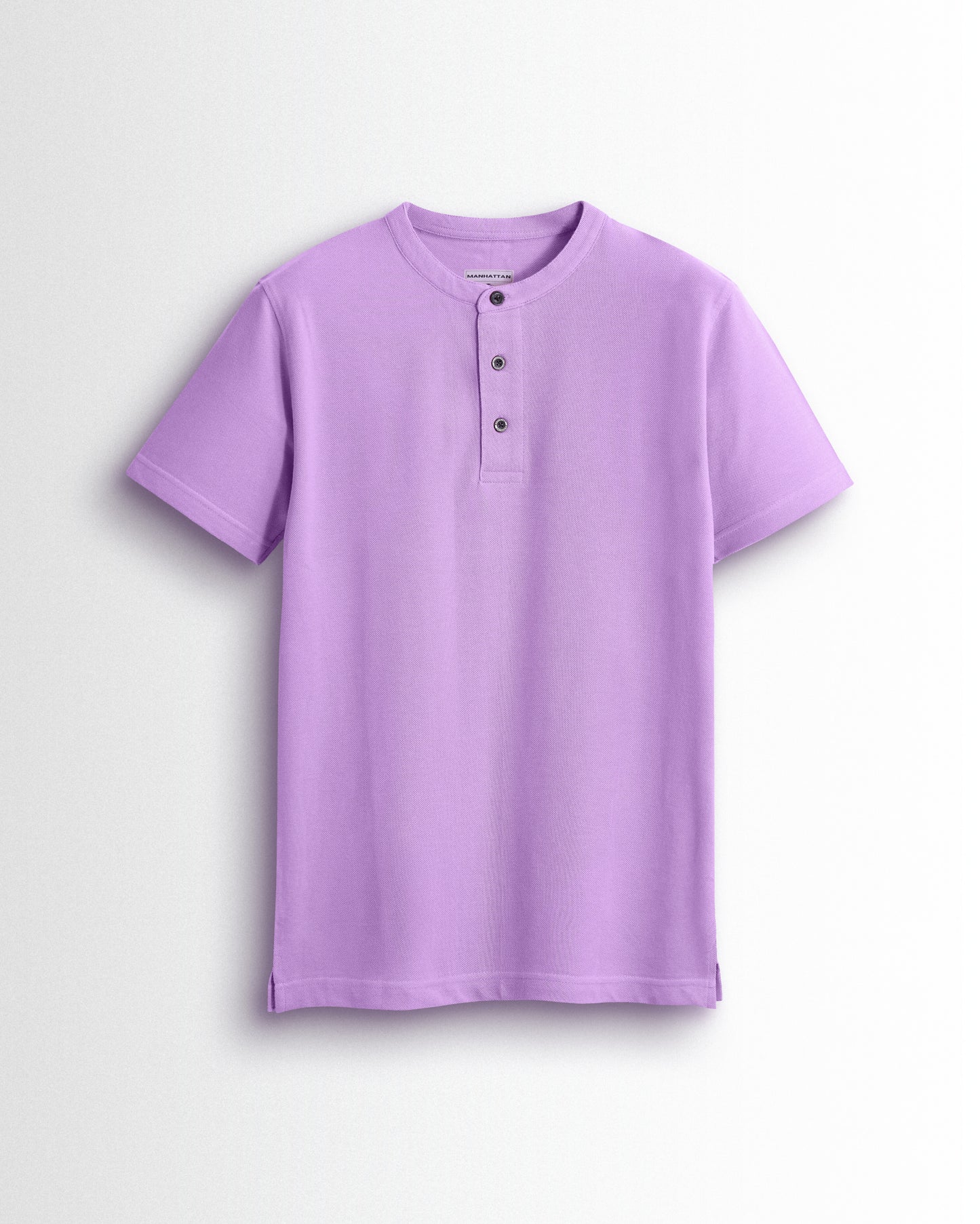 Pure Cotton Henley Without Pocket T Shirts (Lilac)