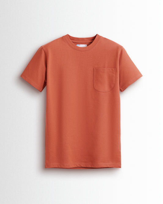 Premium Plain Pocket T Shirts Rust