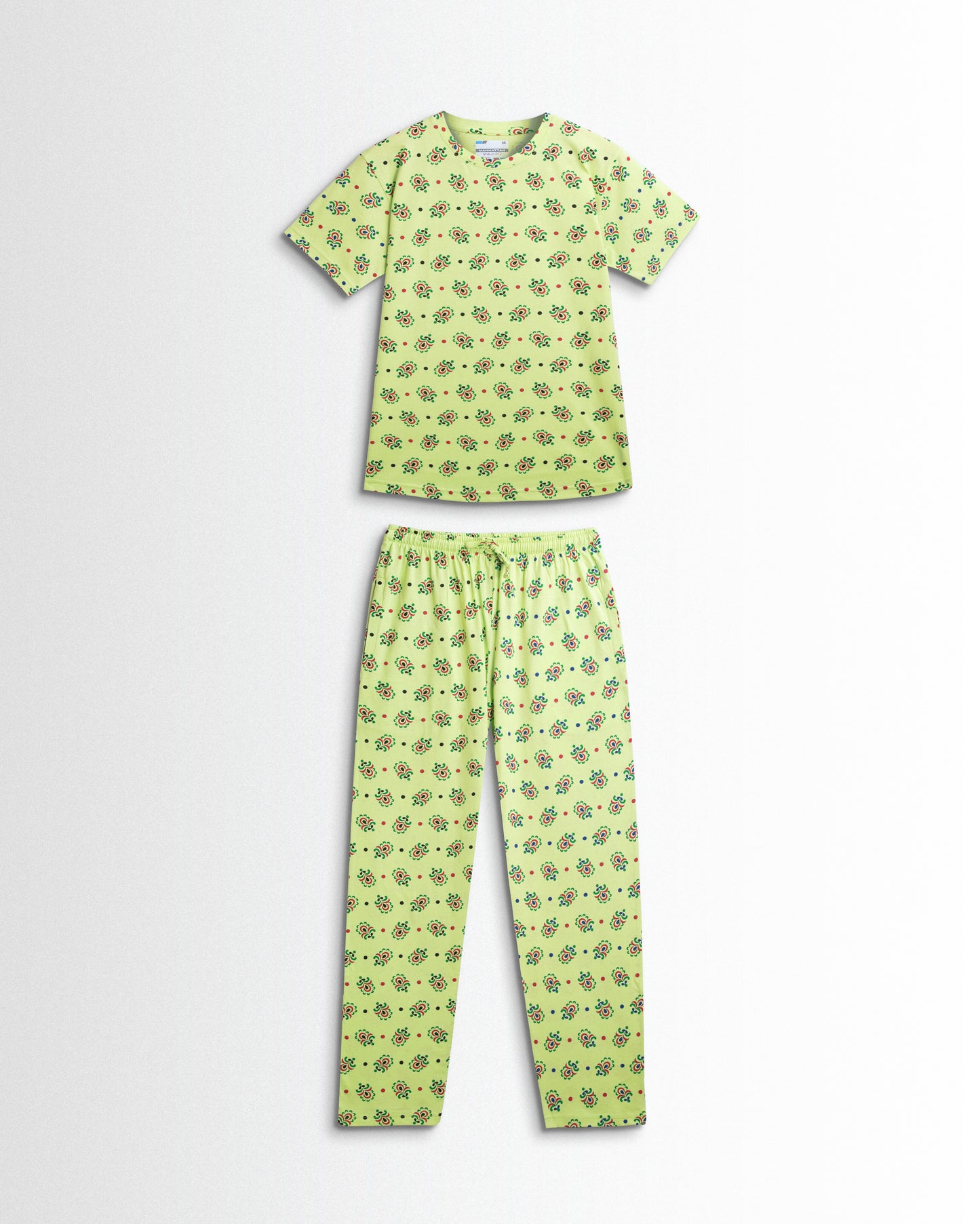 Women's Co ord set Light Green Flower Dots