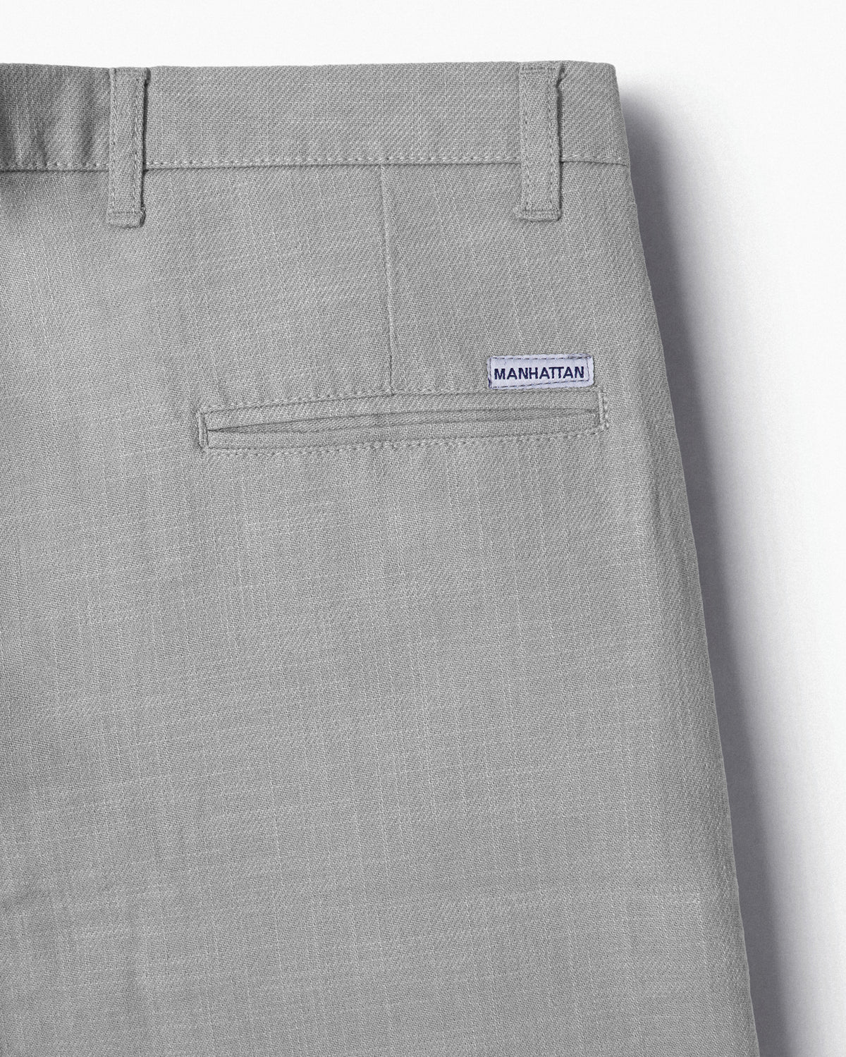 Cotton Casual Pants Ash Grey Linen