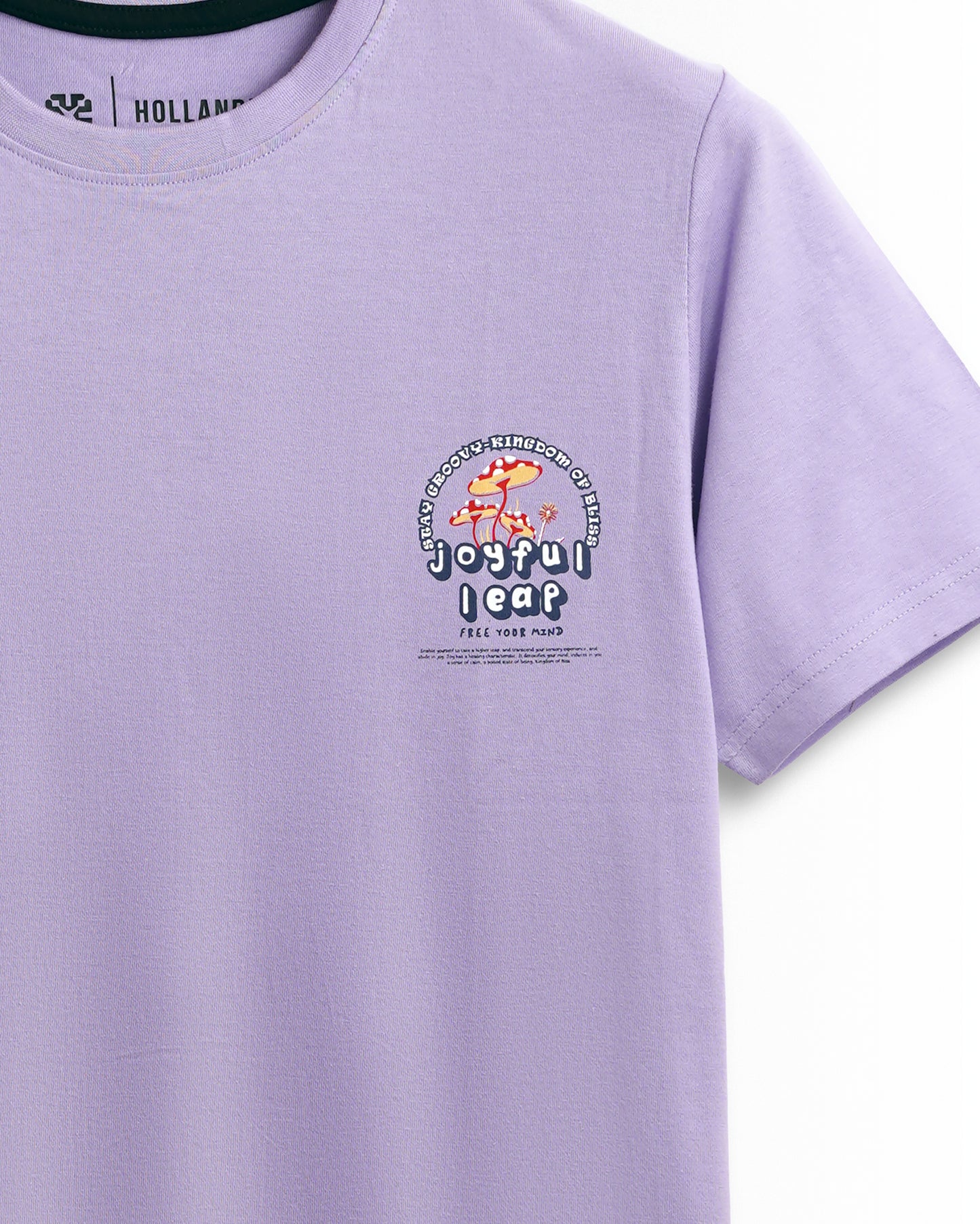 Round Neck Lavender Printed