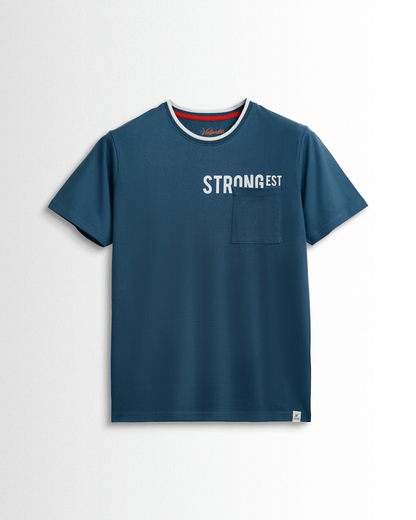 Round Neck Dark Blue Printed