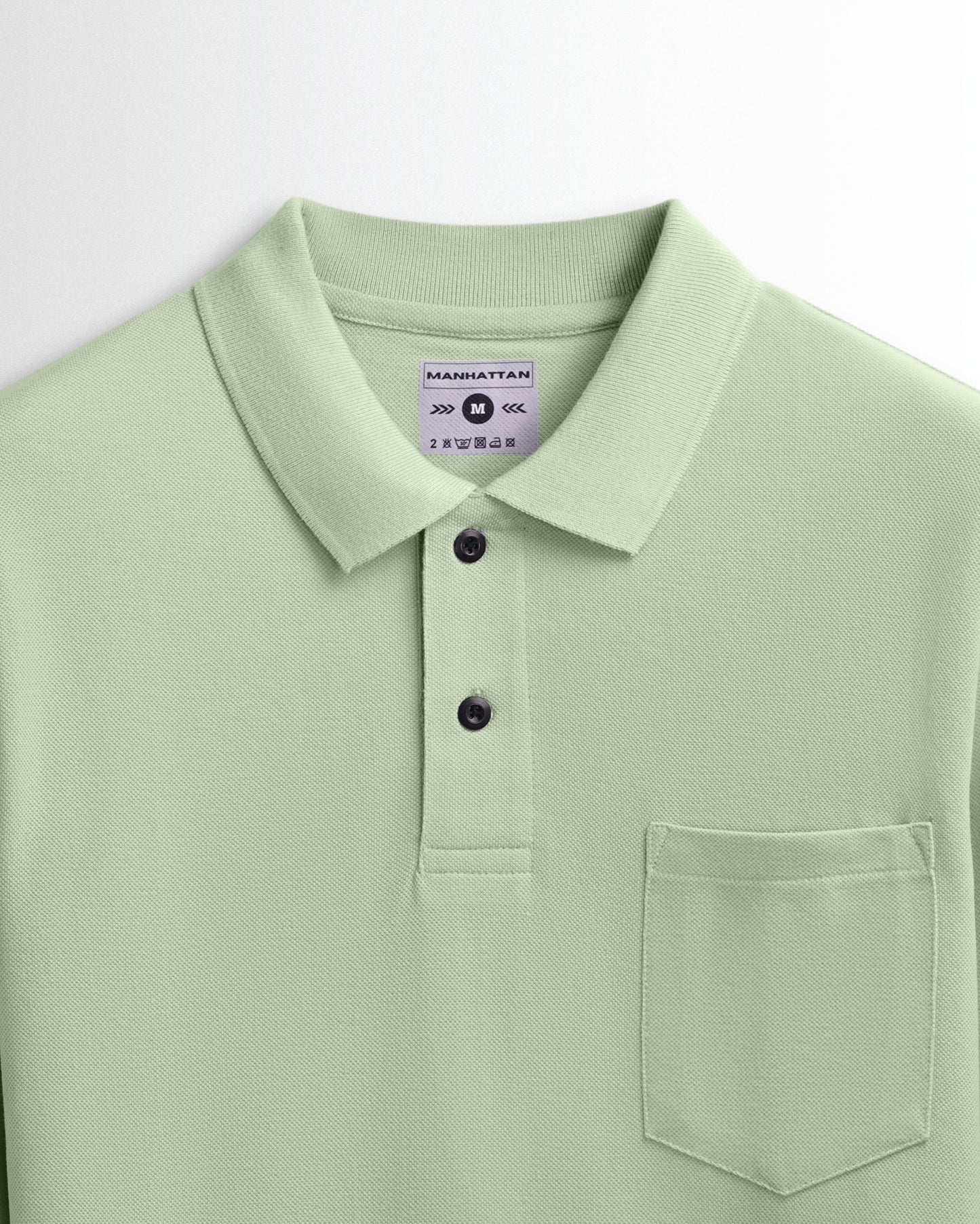 Cotton Polo Full Sleeve Unisex Light Pista Pocket