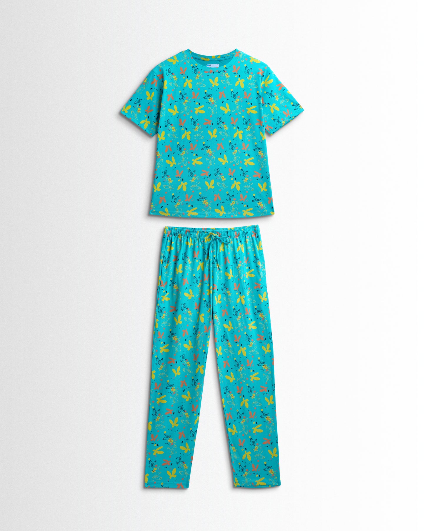 Women's Co ord set Jade Green flowers