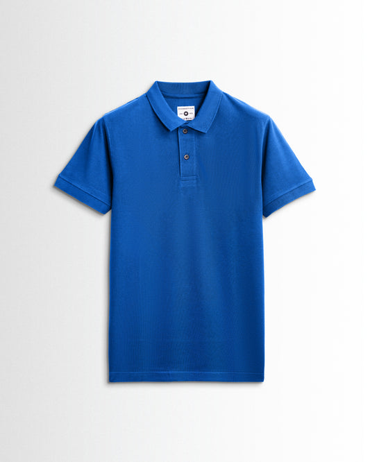 Pure Cotton Polo Plain T Shirts (Royal Blue) Without Pocket