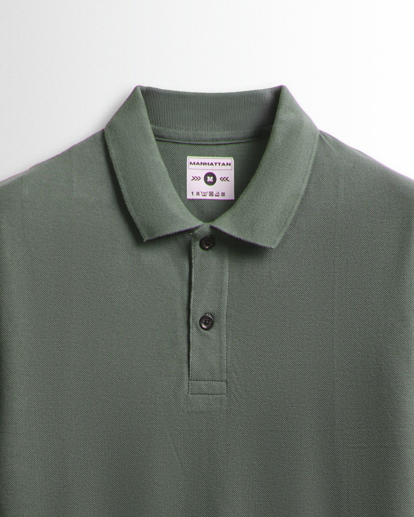 Pure Cotton Polo Plain T Shirts (Military Green) Without Pocket