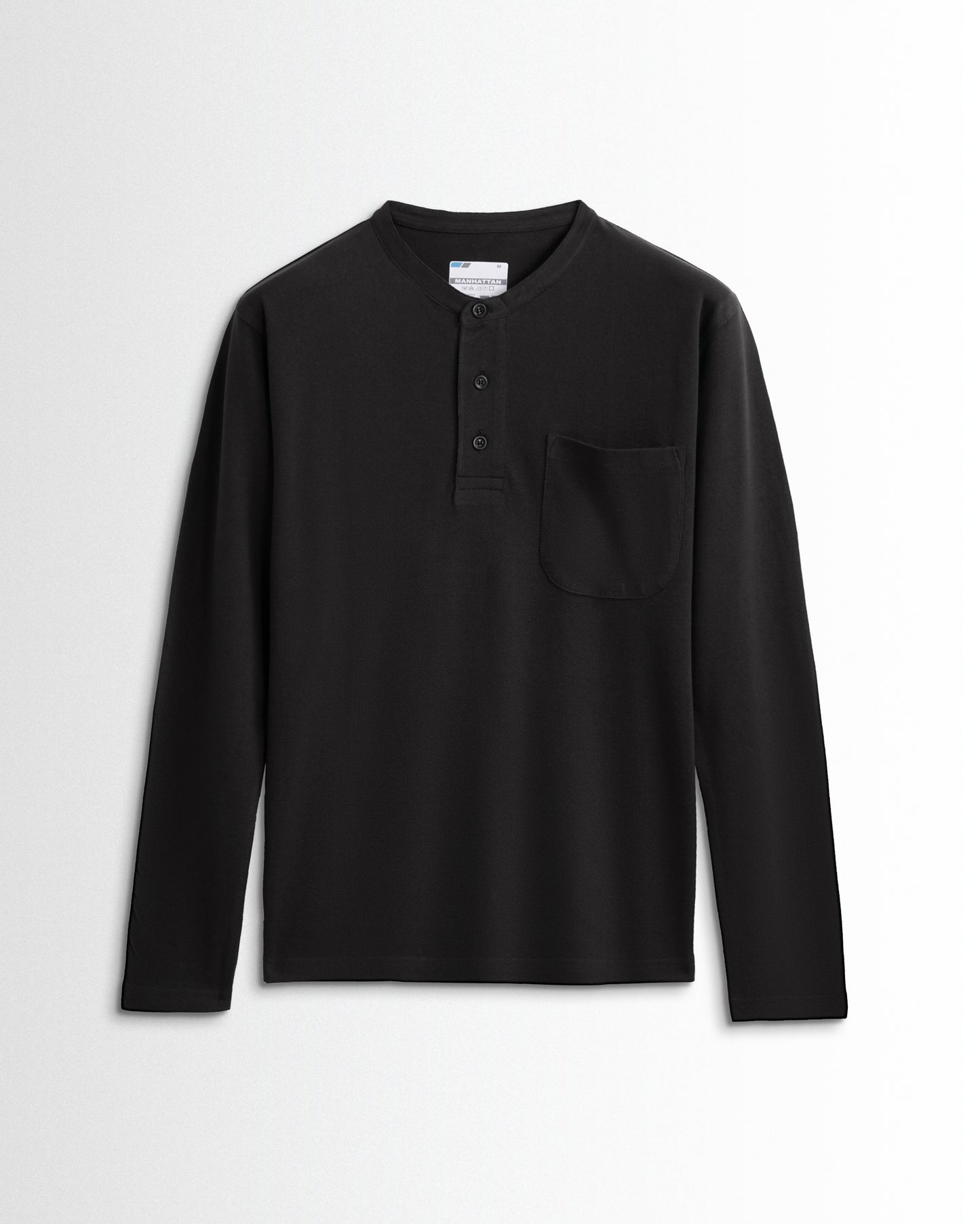 Henley Pocket Full Sleeve Black