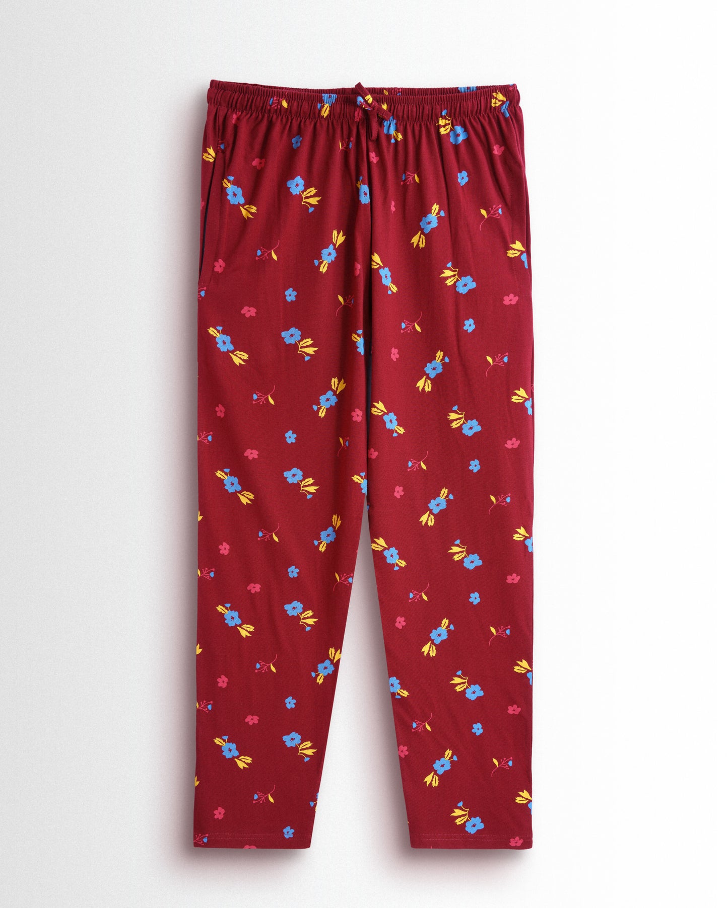 Women's Co ord set Maroon Blue Flower