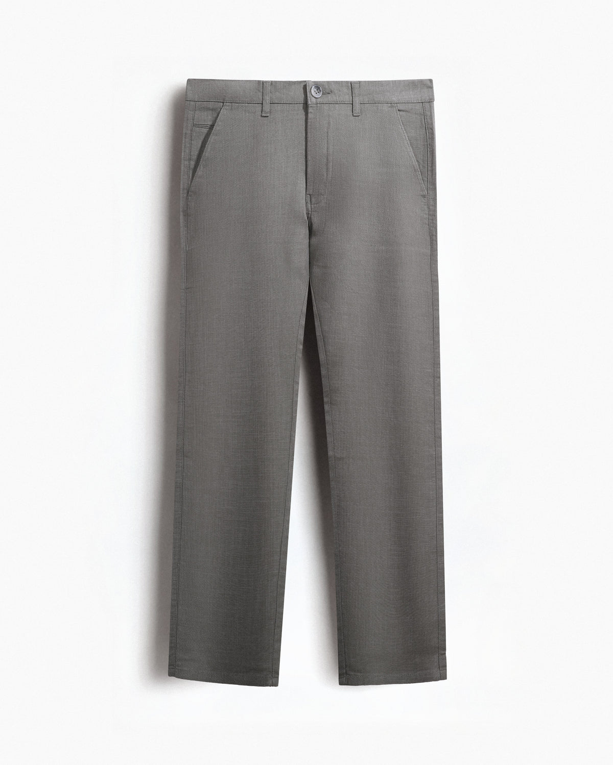 Cotton Casual Pants Dark Grey Linen