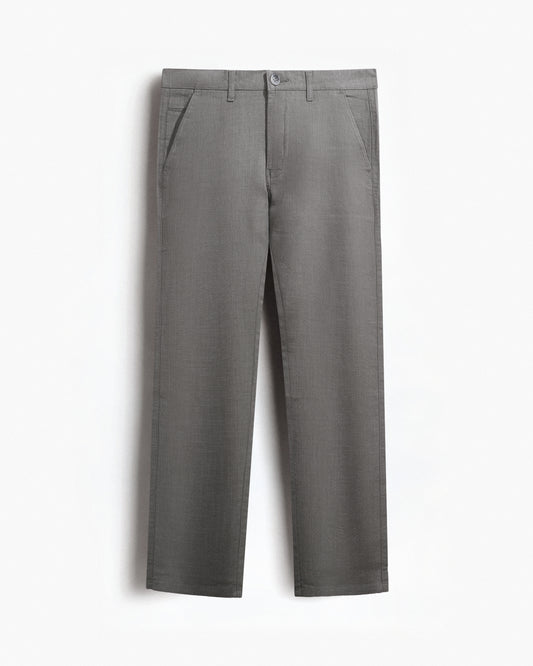 Cotton Casual Pants Dark Grey Linen
