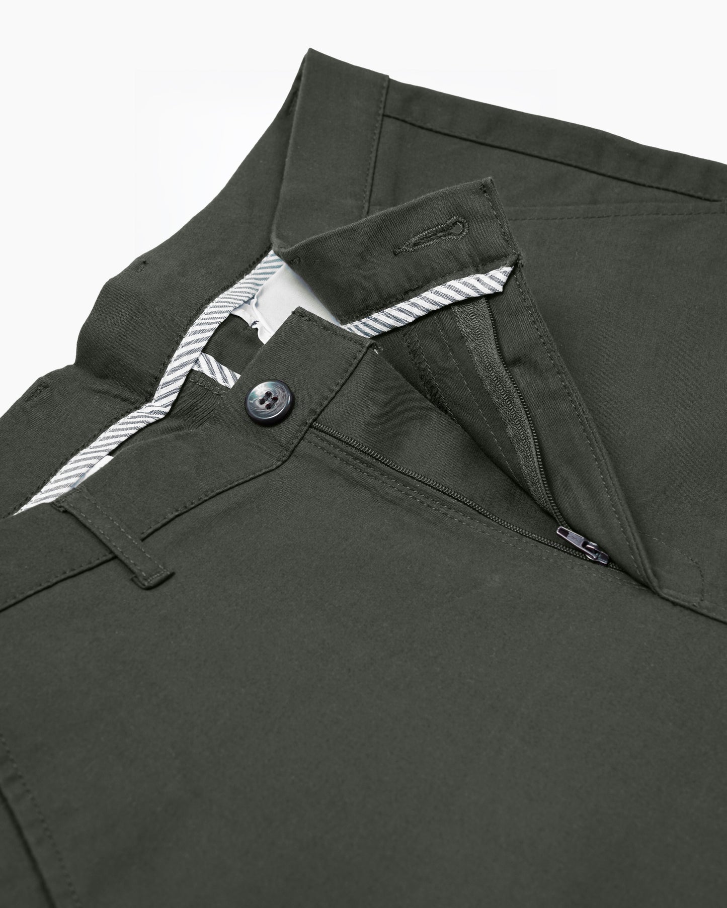 Cotton Casual Pants Dark Green - A