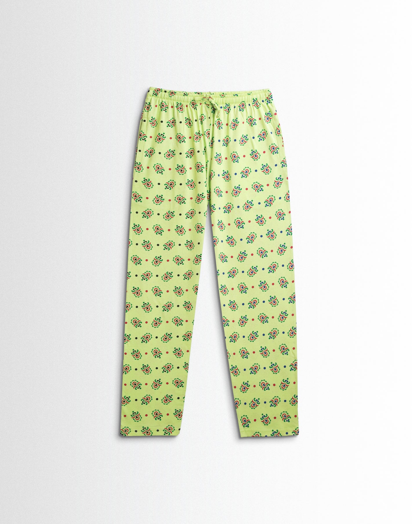 Women's Co ord set Light Green Flower Dots