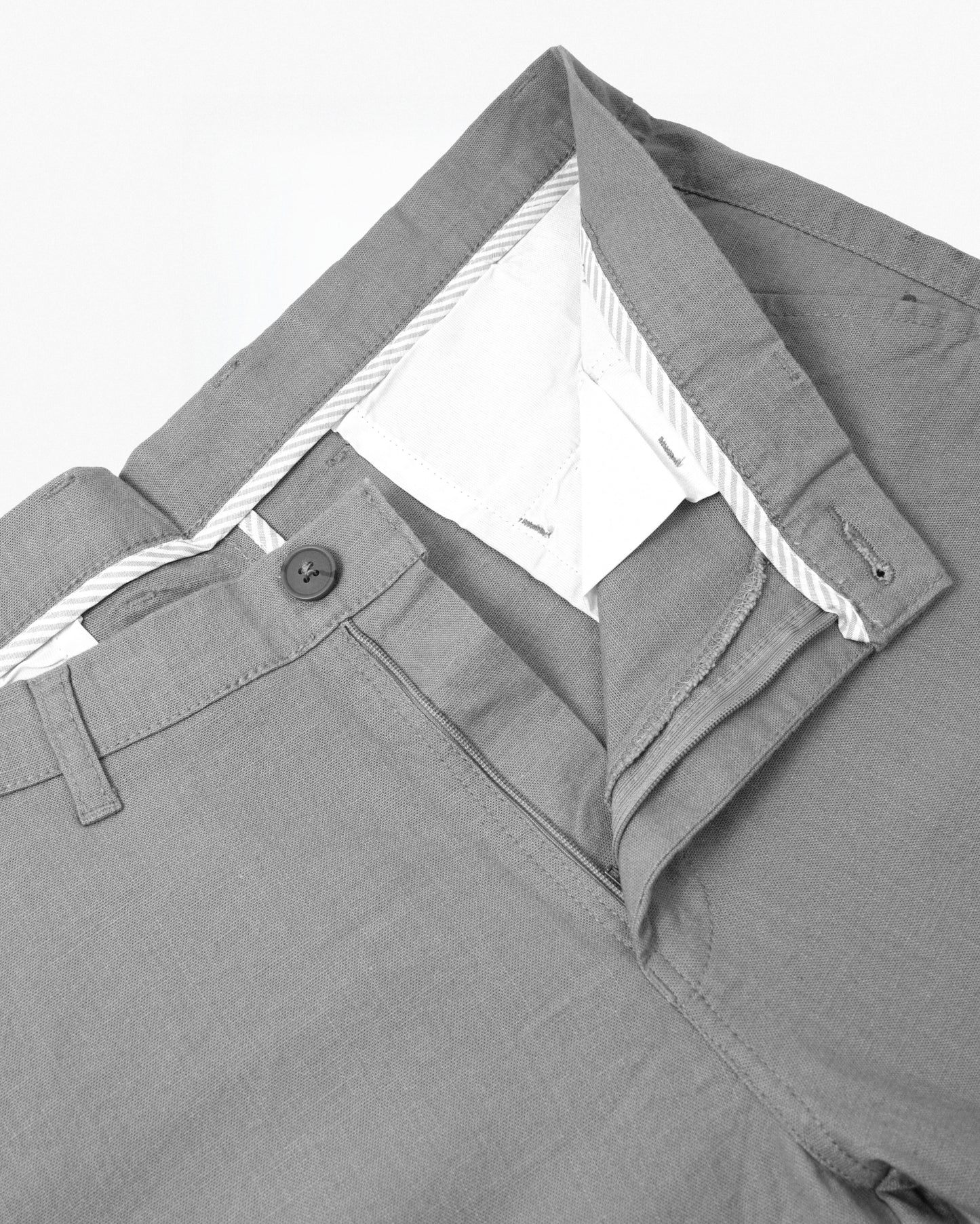 Cotton Casual Pants Grey Linen