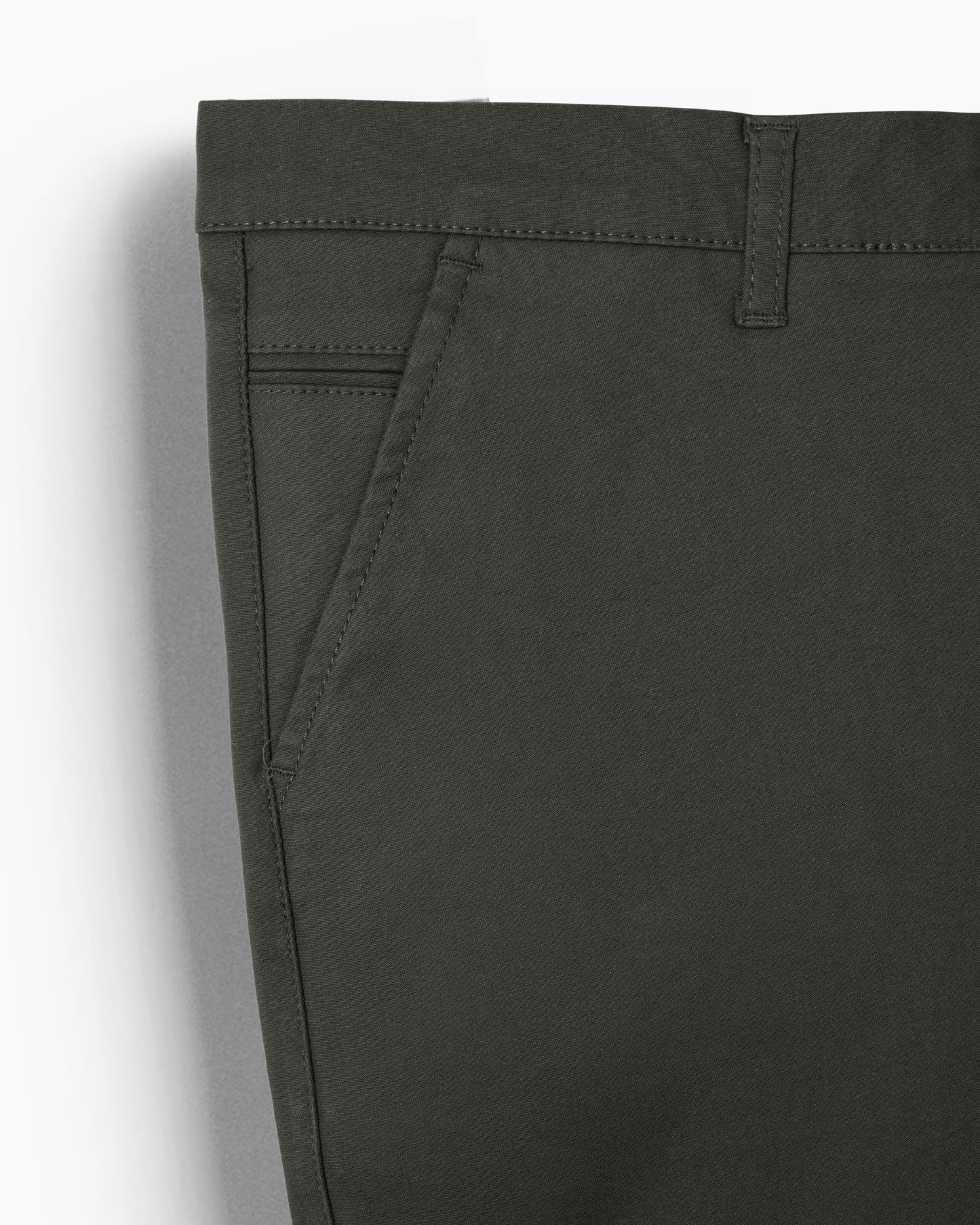 Cotton Casual Pants Dark Green - A