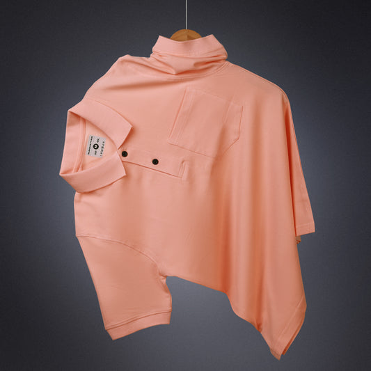 Pure Cotton Polo Pocket T Shirts (Light Orange)