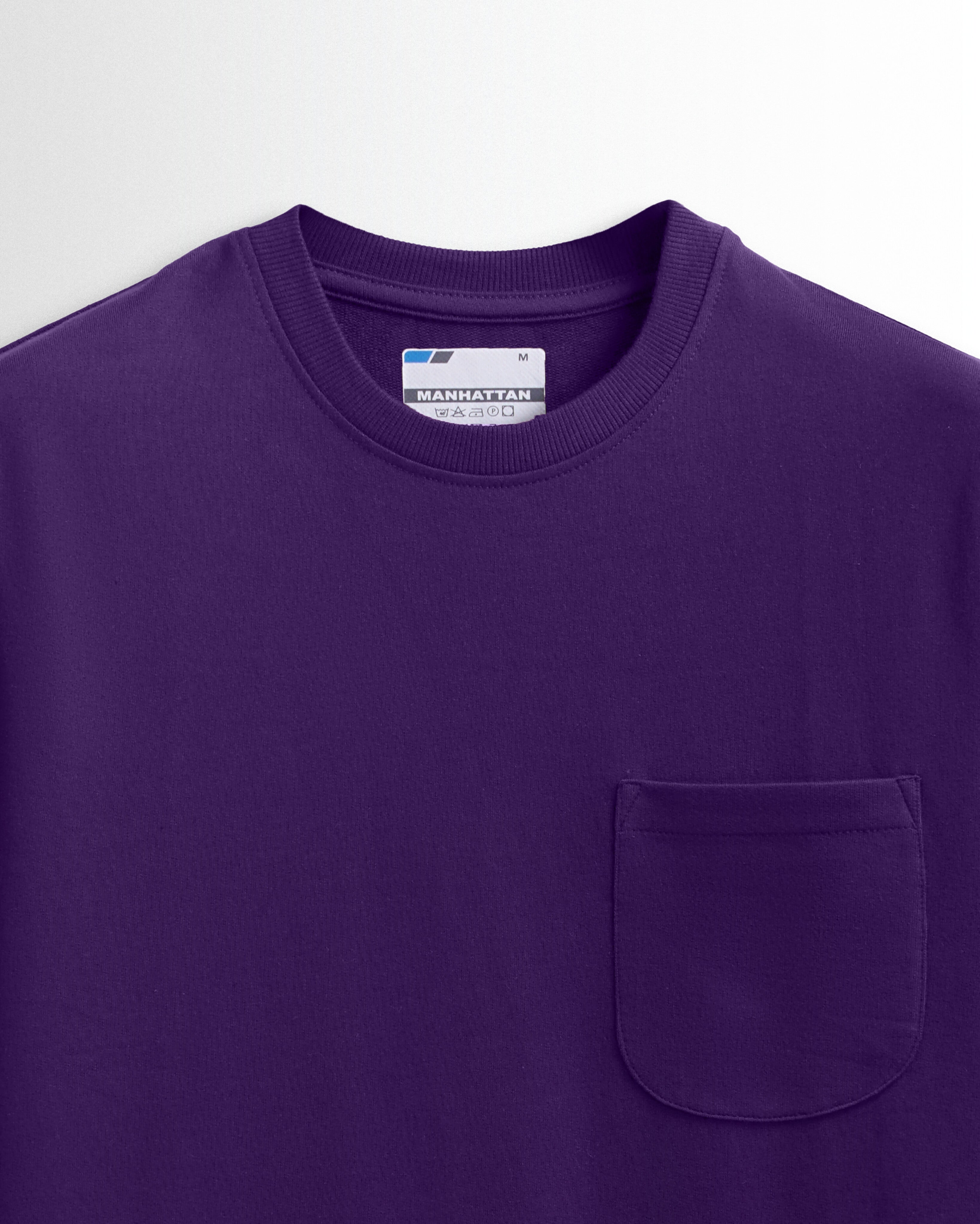 Puk-Puk 長袖Tシャツ 紫 Premium Plain Pocket T Shirts Purple – Pitshirts