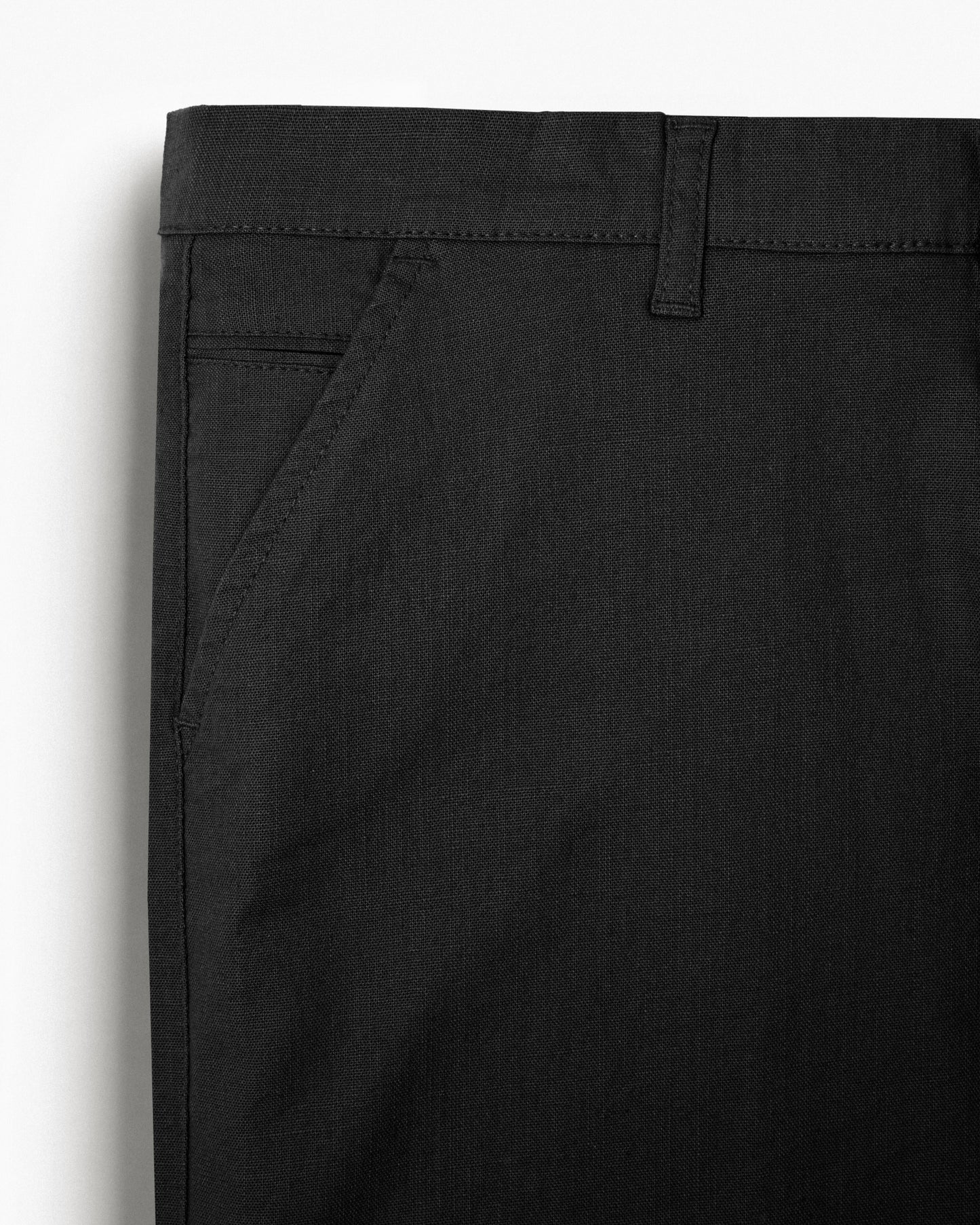 Cotton Casual Pants Black Linen