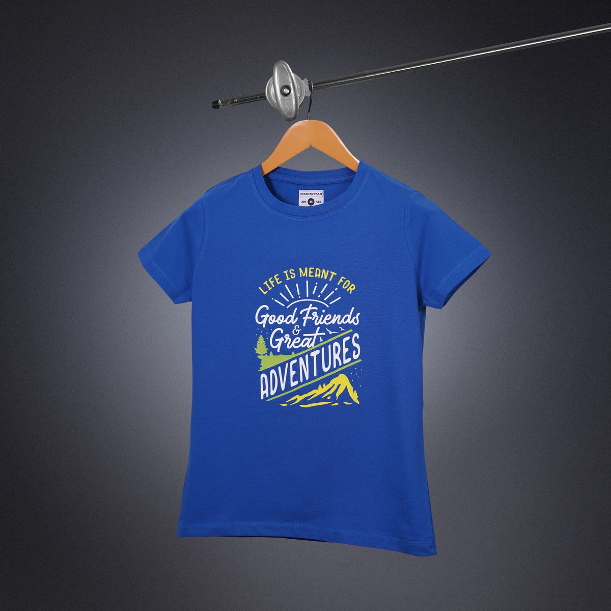 Womens Round Neck Regular Fit Royal Blue T Shirts