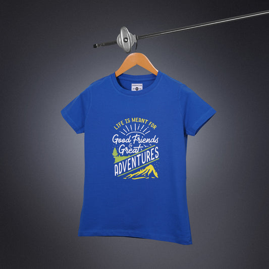 Womens Round Neck Regular Fit Royal Blue T Shirts