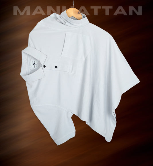 Pure Cotton Polo Pocket T shirts (Pearl Grey)