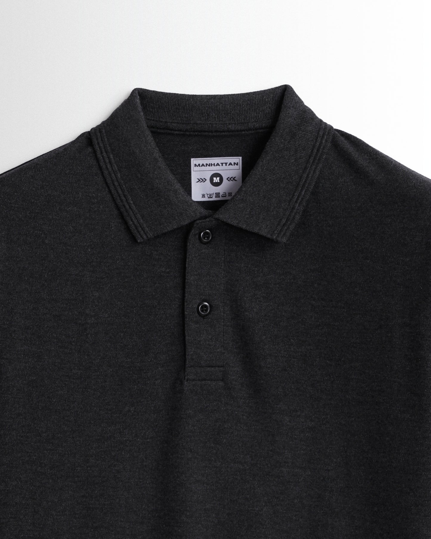 Rich in Cotton Polo Plain T Shirts (Charcoal Melange) Without Pocket