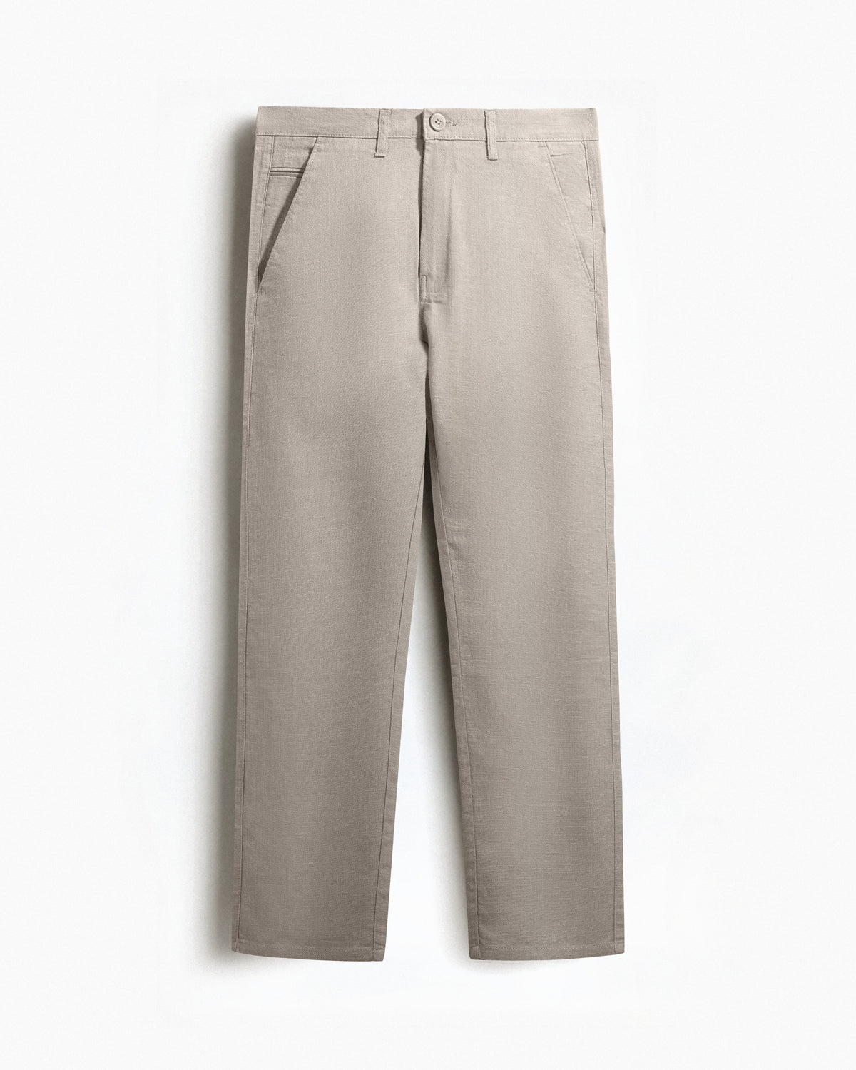 Cotton Casual Pants Khaki Beige Linen