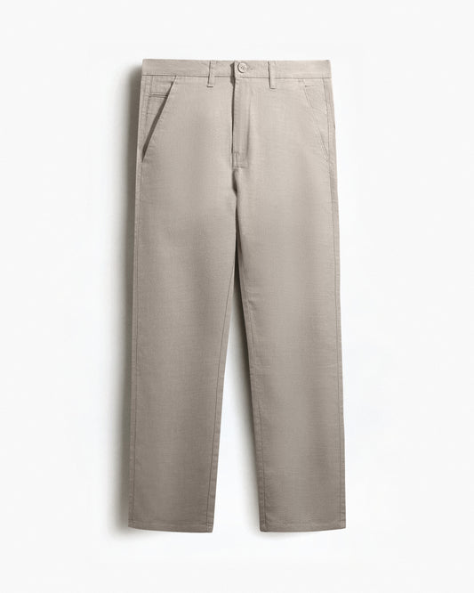 Cotton Casual Pants Khaki Beige Linen