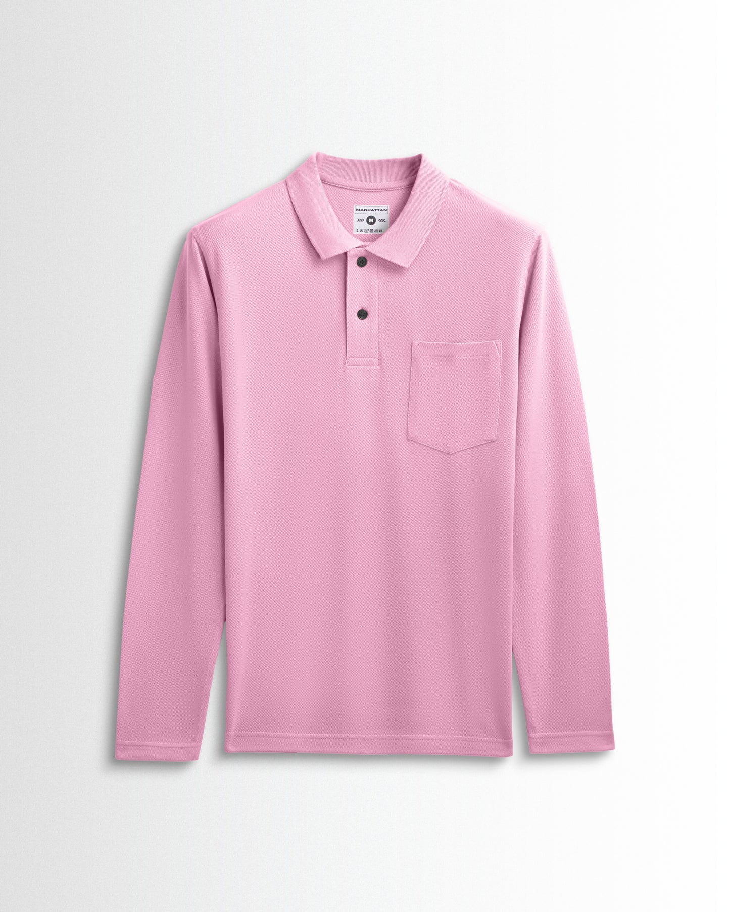 Cotton Polo Full Sleeve Unisex Pink Pocket