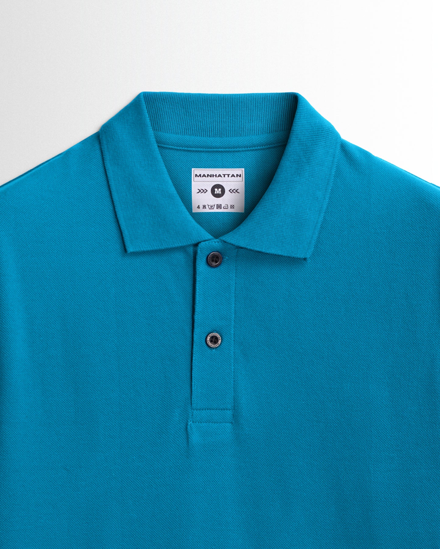 Pure Cotton Polo Plain T Shirts (Turquoise Blue) Without Pocket
