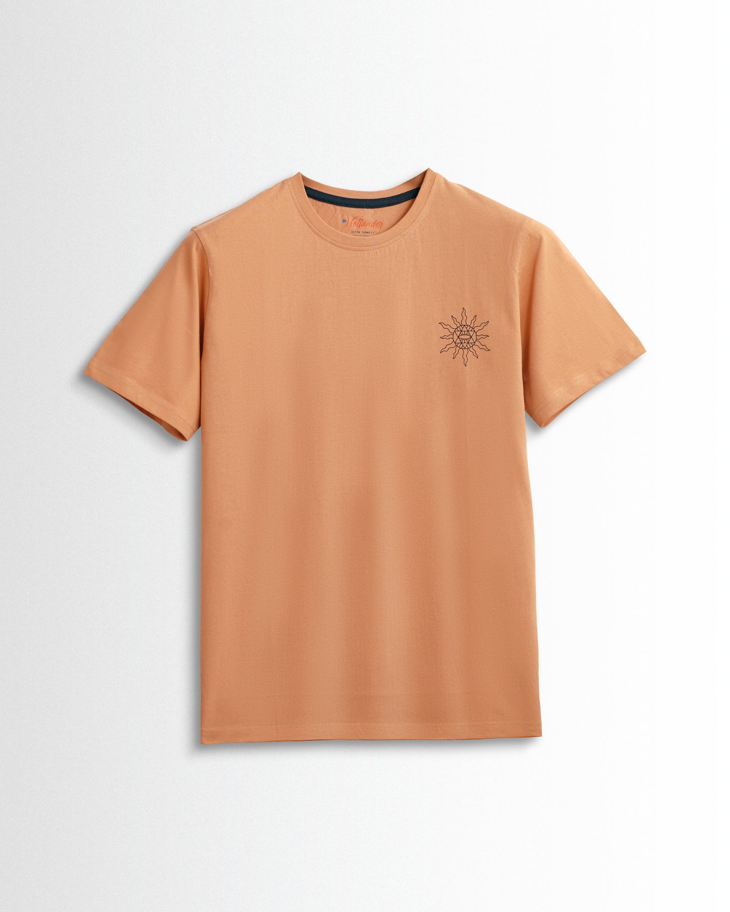 Round Neck Light Orange Printed
