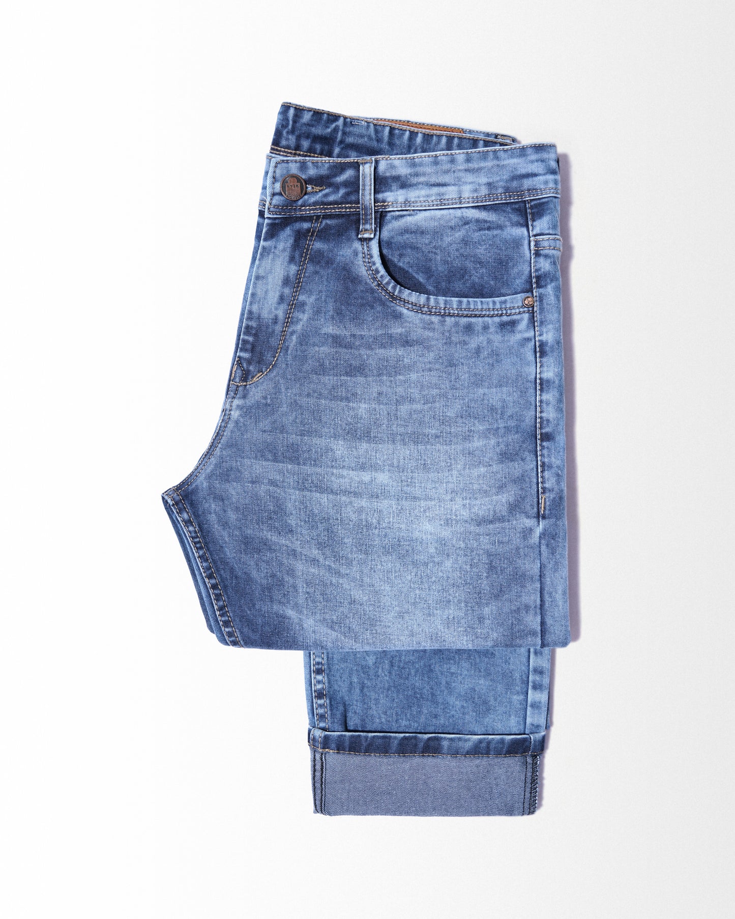 Regular Cotton Jeans Pant Light Blue