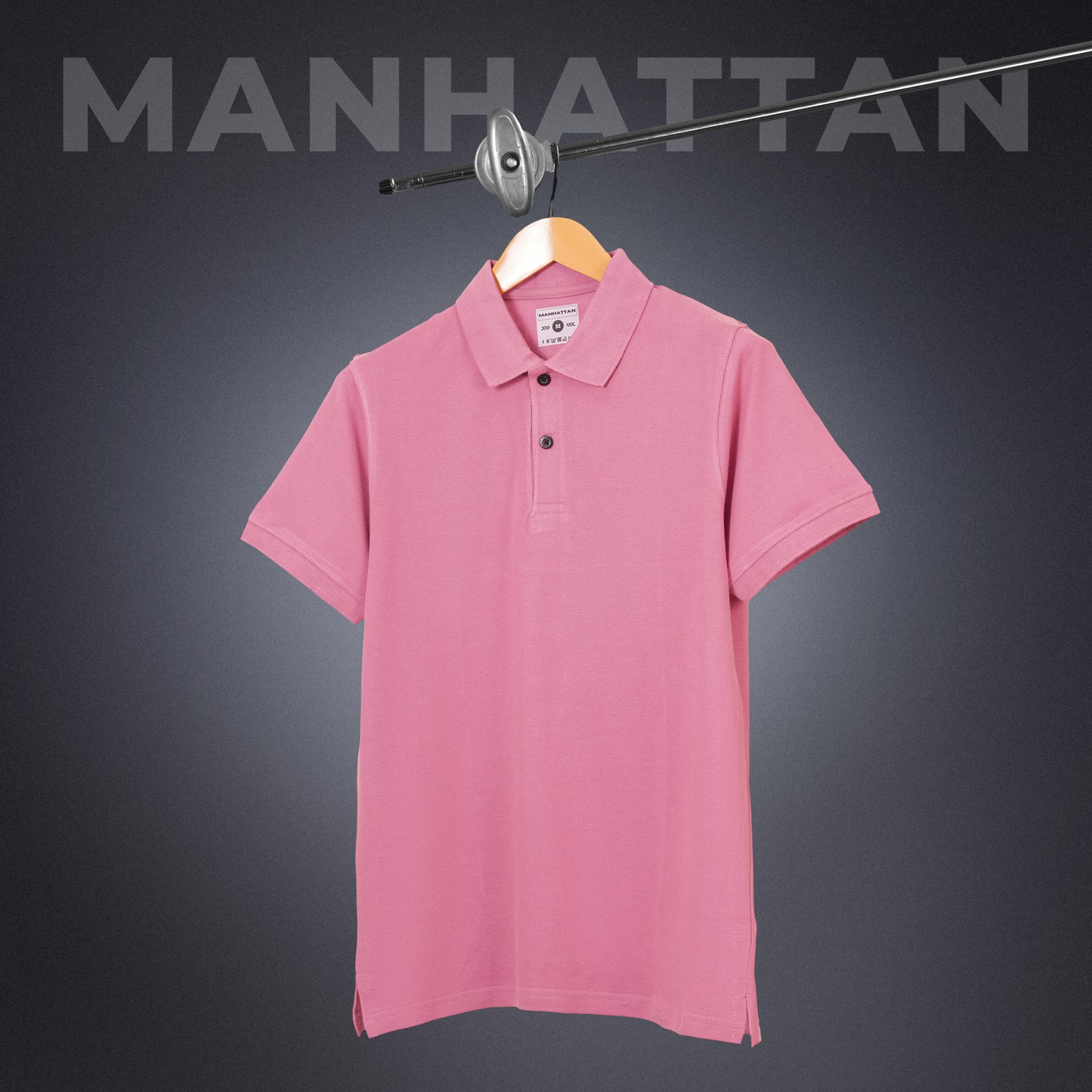 Pure Cotton Polo Plain T Shirts (Bubble Gum Pink) Without Pocket