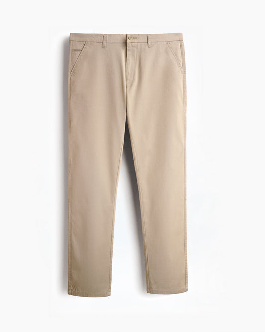 Cotton Casual Pants Beige - S