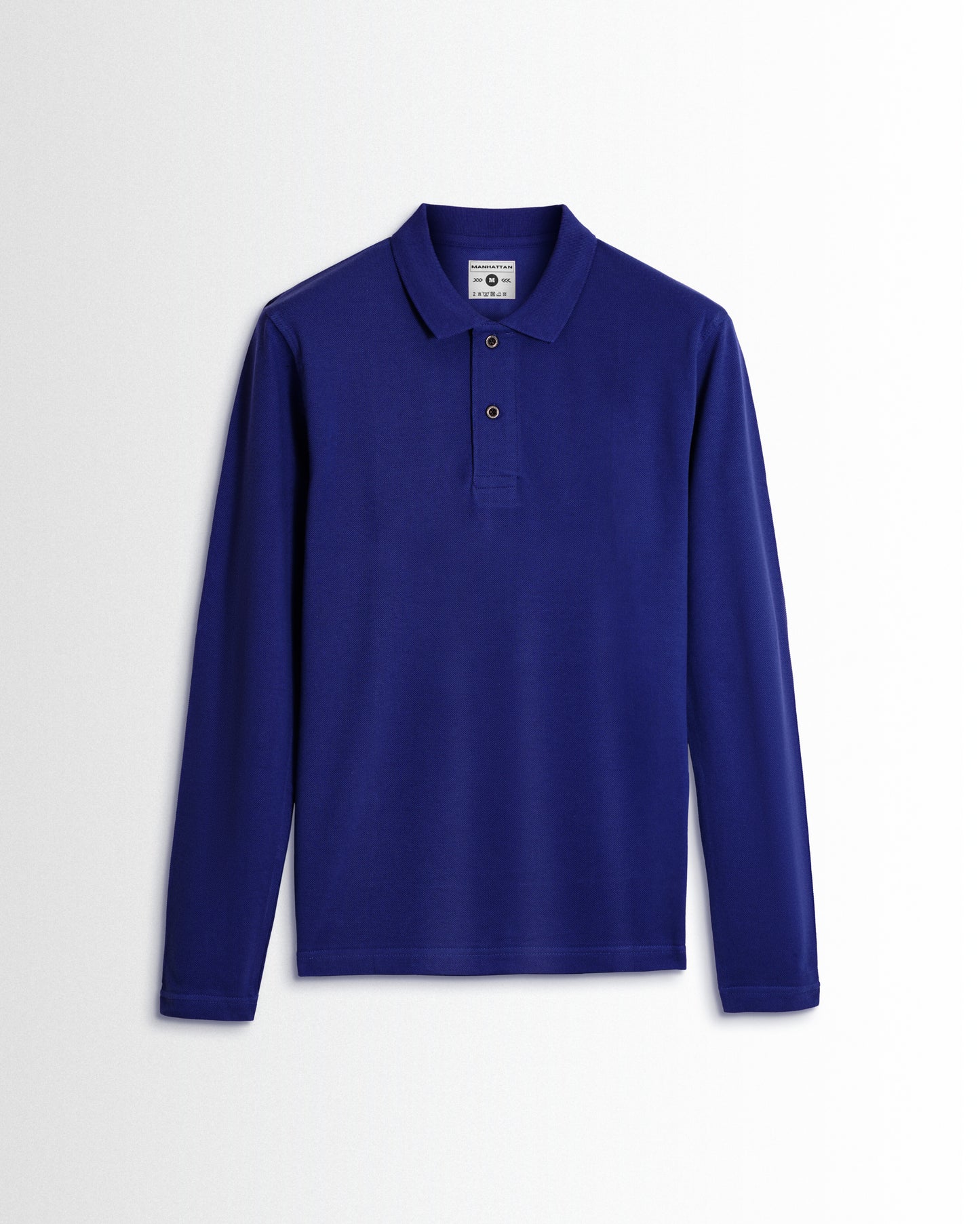 Cotton Polo Full Sleeve Unisex Azure Blue Without Pocket