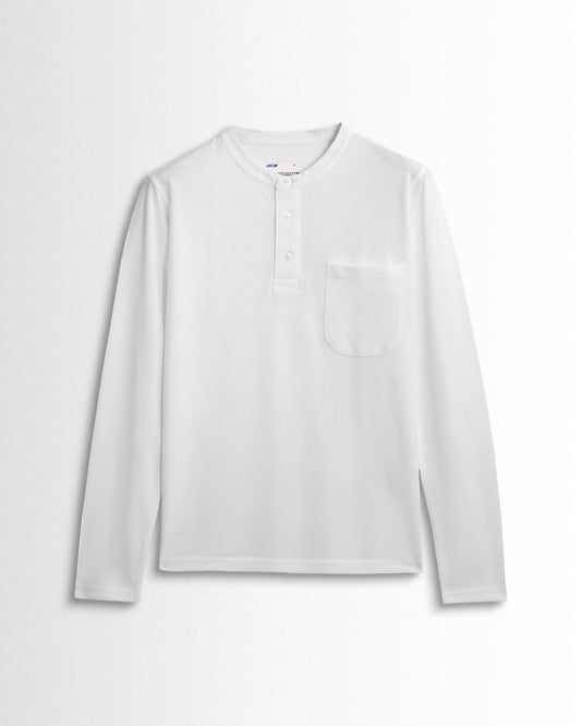 Henley Pocket Full Sleeve White