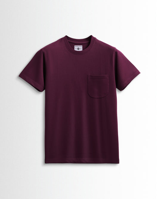 Premium Plain Pocket T Shirts Maroon