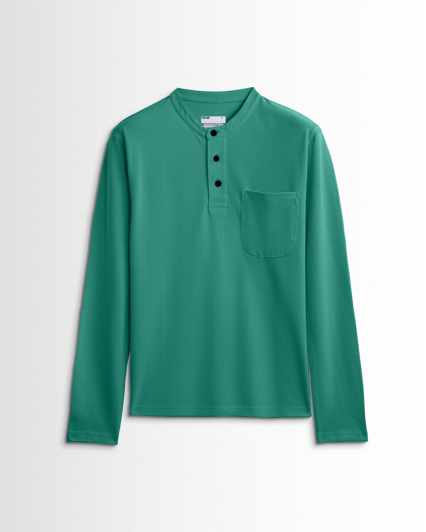 Henley Pocket Full Sleeve Jade Green