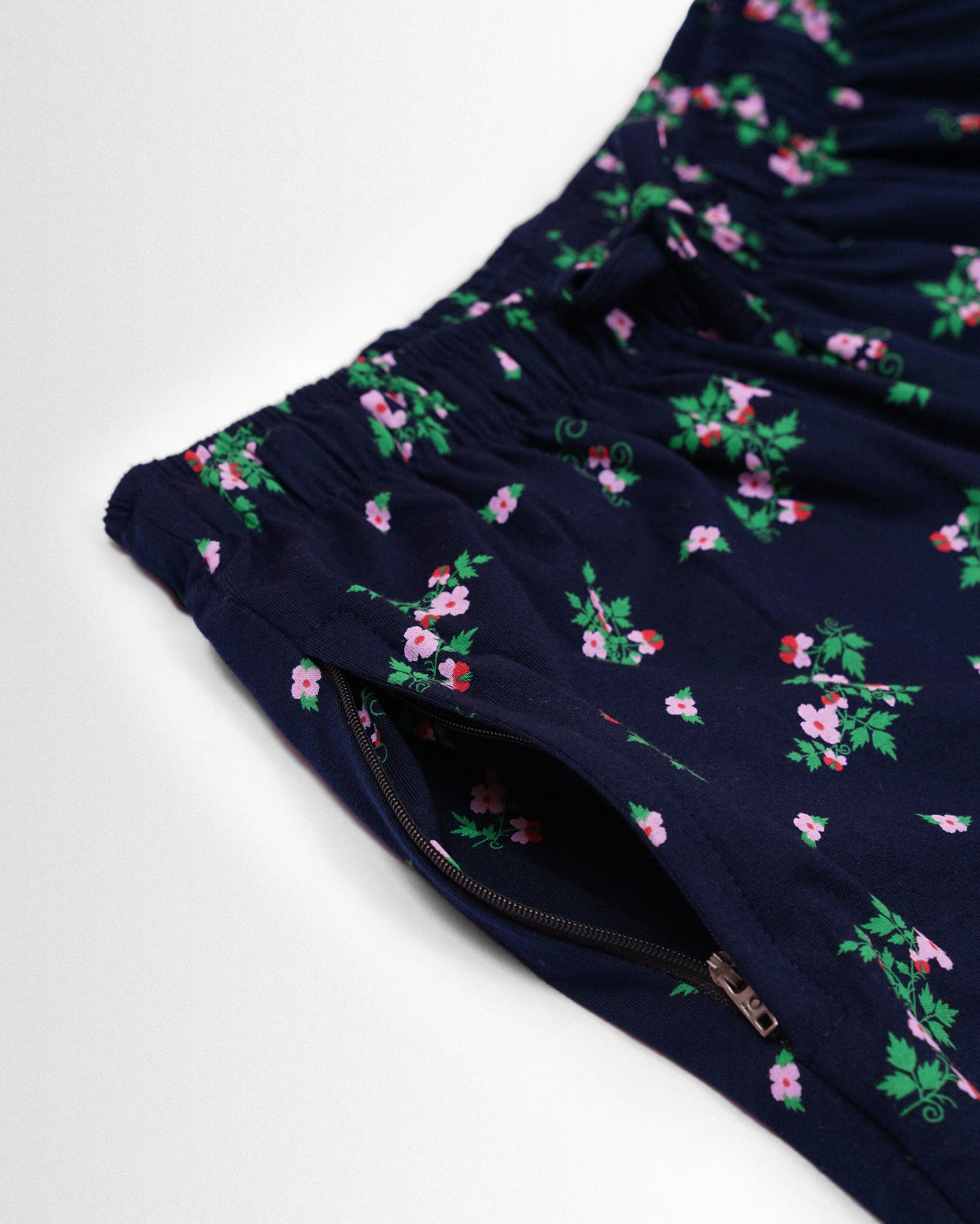 Women's Co ord set Navy Green Flower