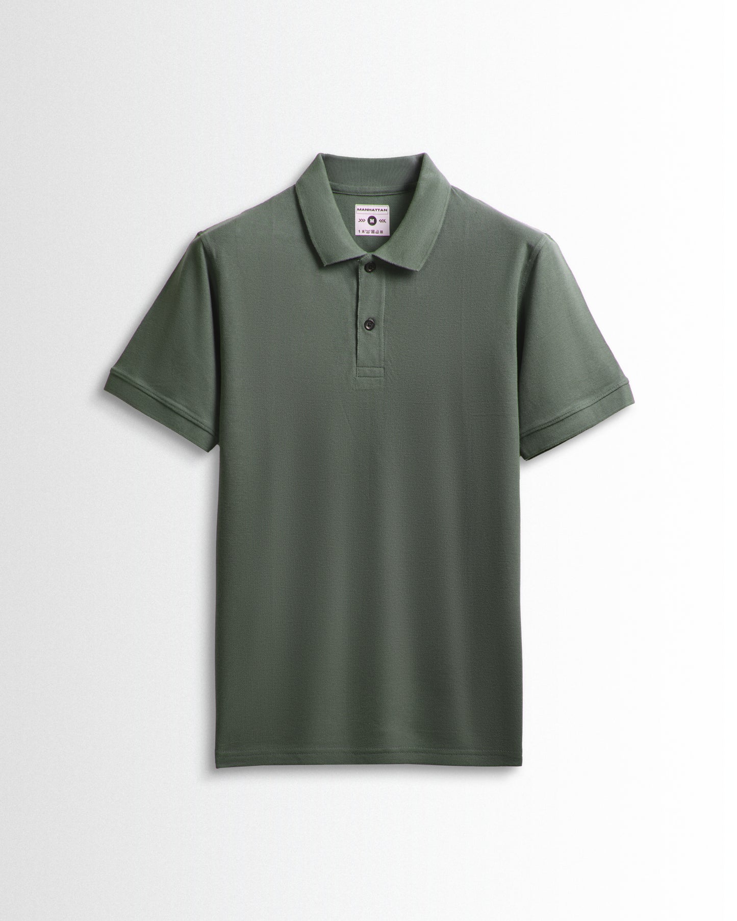 Pure Cotton Polo Plain T Shirts (Military Green) Without Pocket