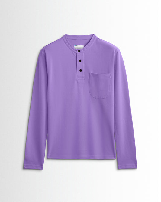Henley Pocket Full Sleeve Lavender