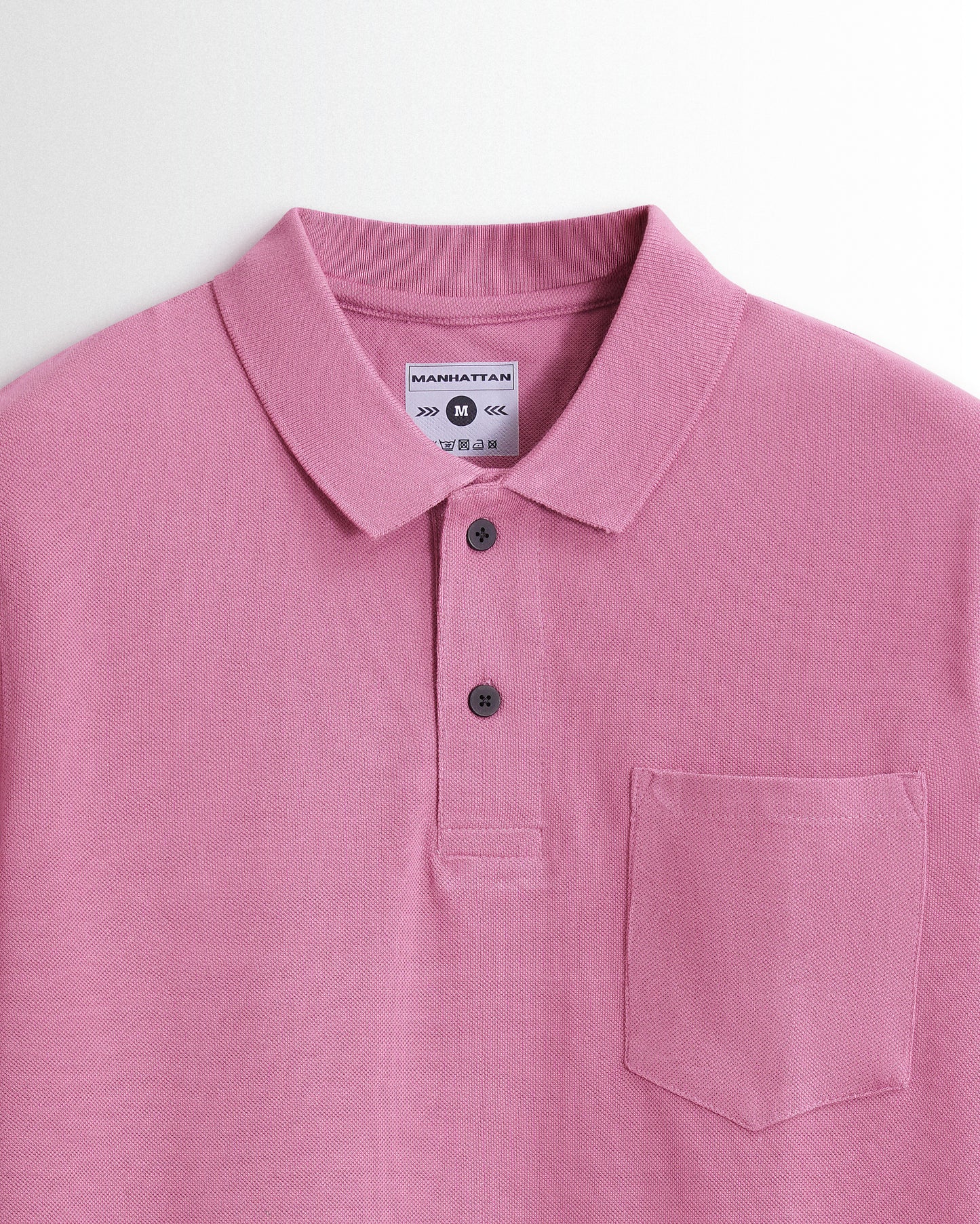 Cotton Polo Full Sleeve Unisex Pocket Bubble Gum Pink