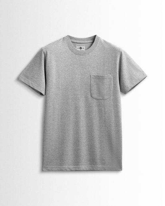 Premium Plain Pocket T Shirts Silver Grey
