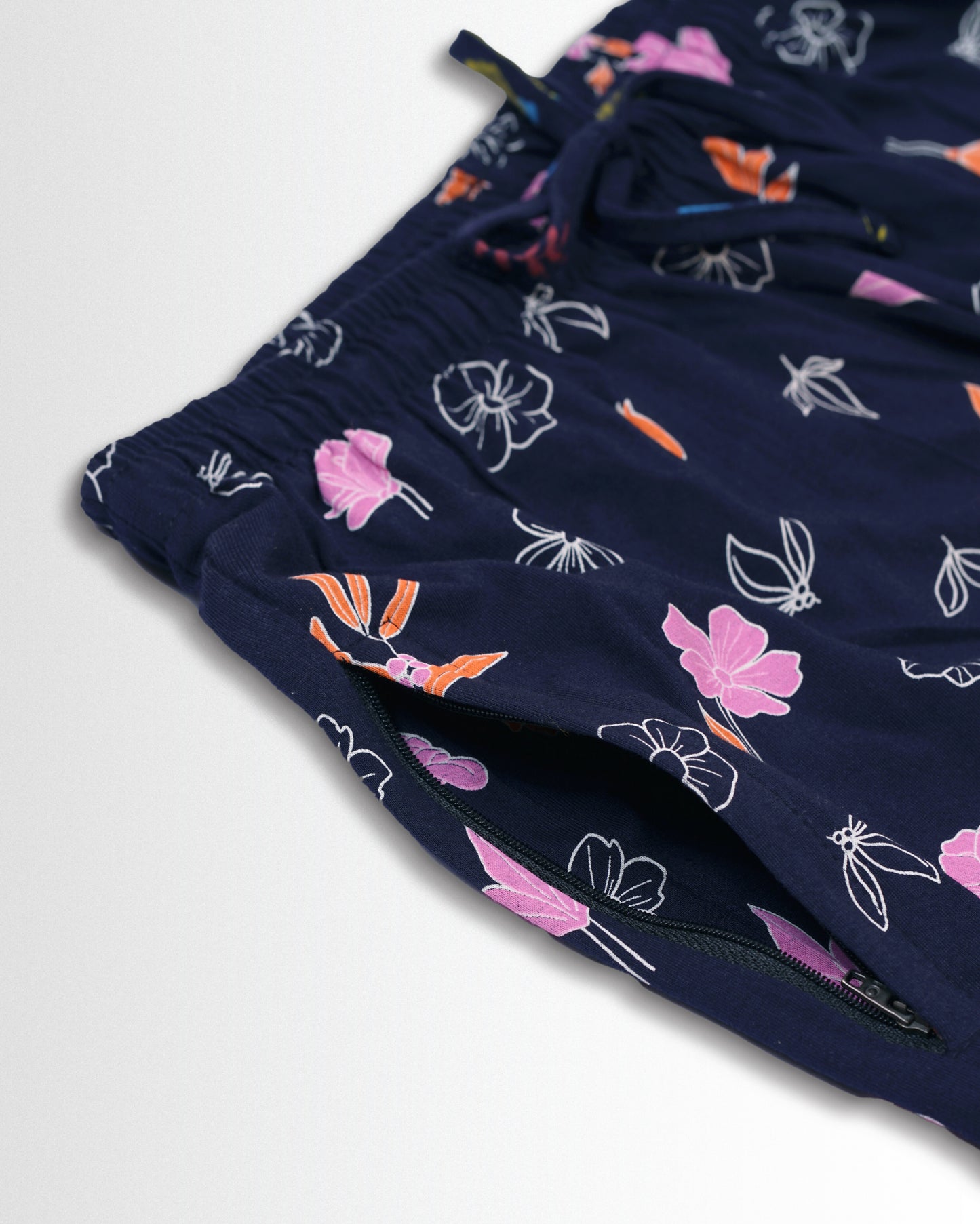 Women's Co ord set Navy Pink Flower