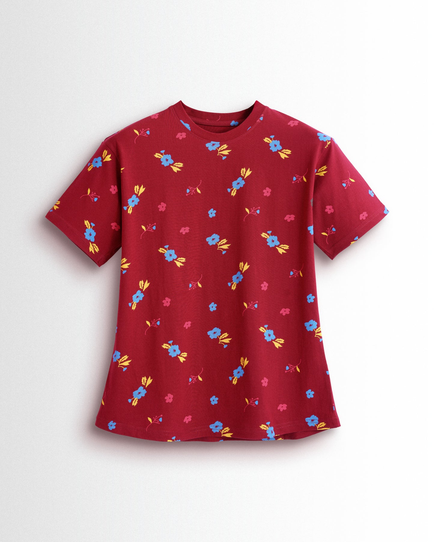 Women's Co ord set Maroon Blue Flower