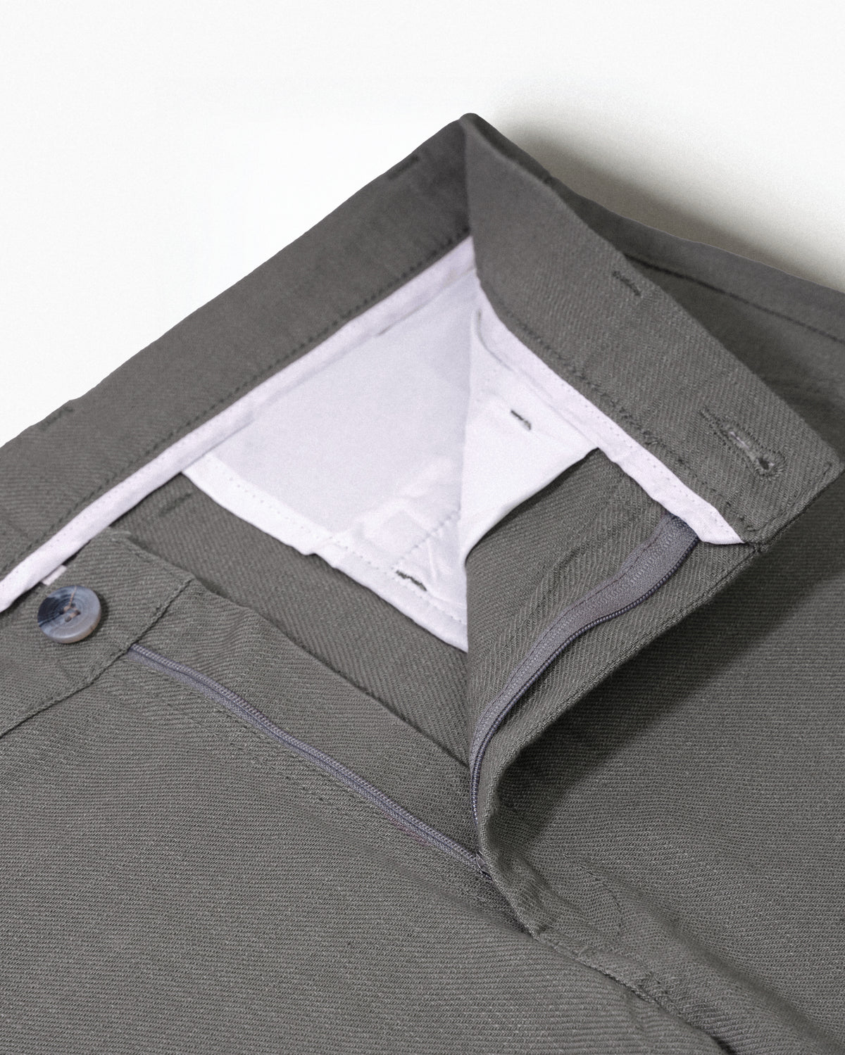 Cotton Casual Pants Dark Grey Linen