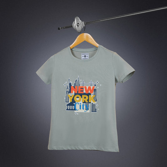 Womens Round Neck Regular Fit Grey T Shirts